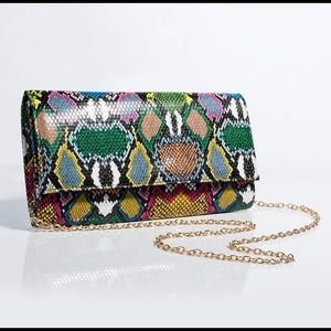 🐍 🌈 🐍 Akira multi-colored Snakeskin Clutch